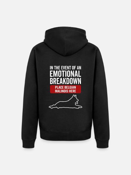 Emotional - Belgian Malinois dog - Unisex Premium Organic Zip Hoodie - black
