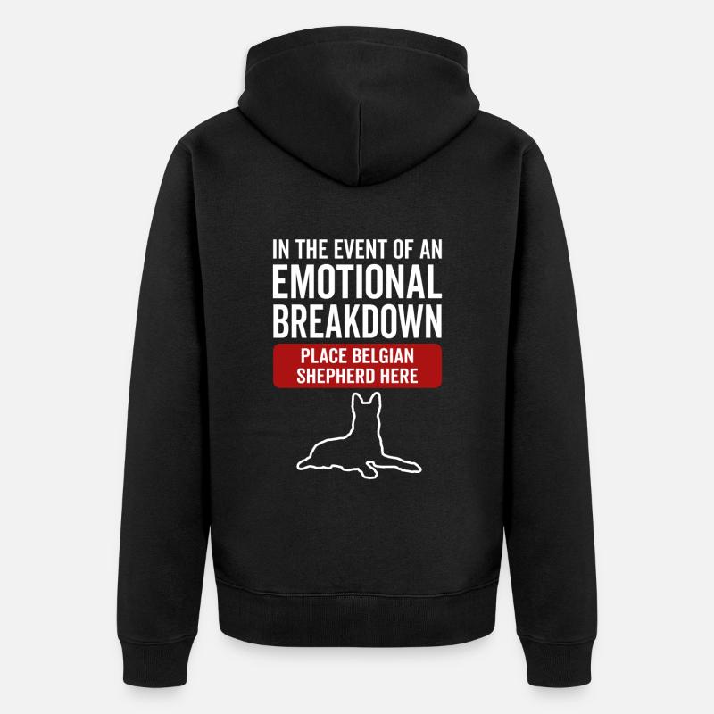 Émotionnel - Chien Berger Belge - Veste à capuche bio Premium Unisexe - noir