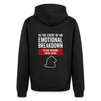 Émotionnel - Dog Bichon Frise - Veste à capuche bio Premium Unisexe - noir - Dos - Nico (187cm)