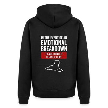 Emotional - Hundegrenze Terrier - Unisex Premium Bio Zip Hoodie - Schwarz - Hinten - Nico (187cm)