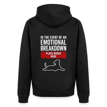 Émotionnel - Dog Boxer - Veste à capuche bio Premium Unisexe - noir - Dos - Nico (187cm)