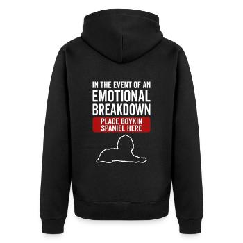 Emotional - Dog Boykin Spaniel - Unisex Premium Organic Zip Hoodie - black - Back - Nico (187cm)