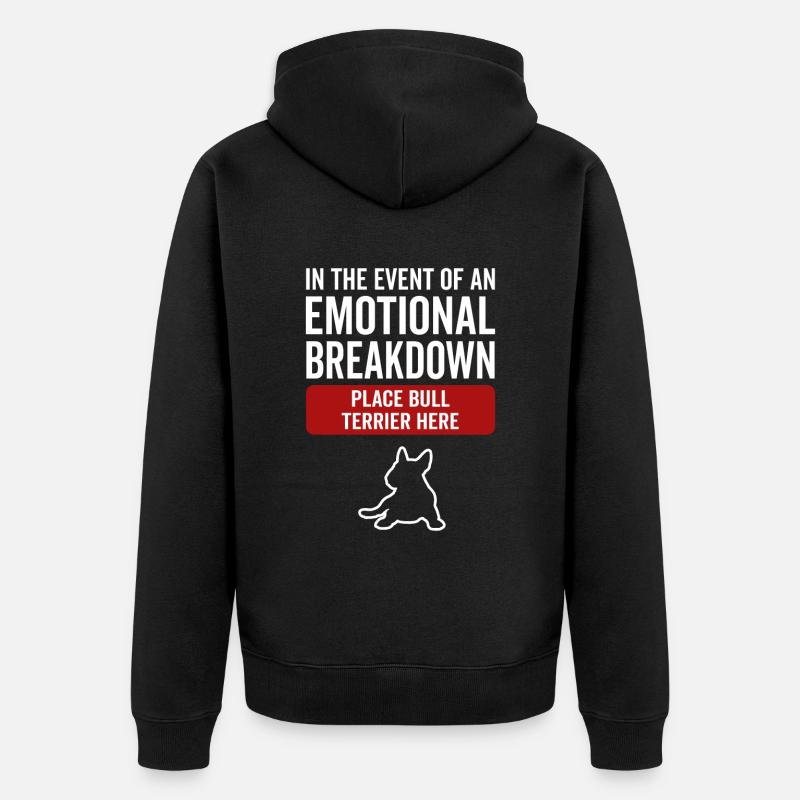 Emotional - Hundebullterrier - Unisex Premium Bio Zip Hoodie - Schwarz