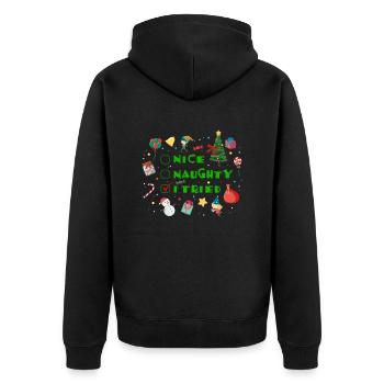 Sympa coquin j’ai essayé - Veste à capuche bio Premium Unisexe - noir - Dos - Nico (187cm)