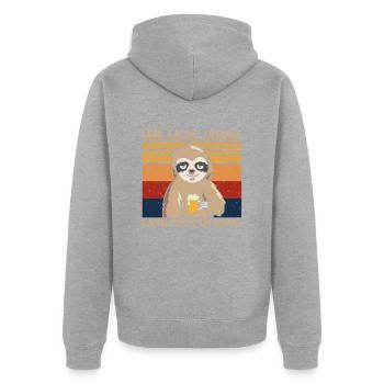Rire en direct Laisse-moi tranquille Paresseux - Veste à capuche bio Premium Unisexe - gris chiné - Dos - Nico (187cm)