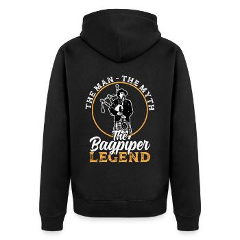 La légende du joueur de cornemuse - Cornemuse - Veste à capuche bio Premium Unisexe - noir - Dos - Nico (187cm)