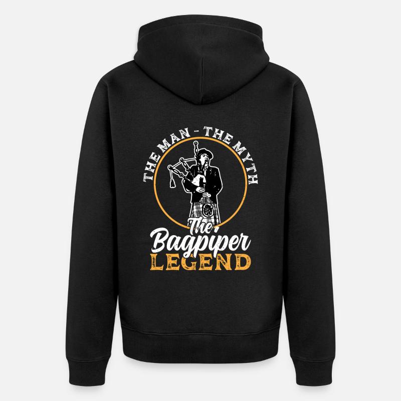 La légende du joueur de cornemuse - Cornemuse - Veste à capuche bio Premium Unisexe - noir