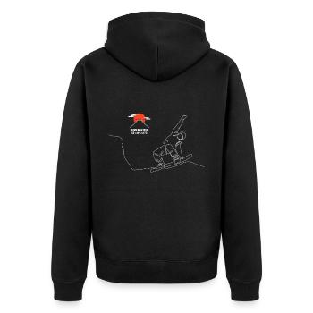 Snowboard, Snowboarder, Hokkaido Snowboard, - Unisex Premium Bio Zip Hoodie - Schwarz - Hinten - Nico (187cm)