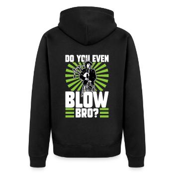 Do You Even Blow Bro - Joueur de cornemuse - Veste à capuche bio Premium Unisexe - noir - Dos - Nico (187cm)