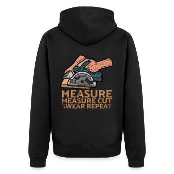 Mesure Mesure Coupe Jurer Répéter pour les charpentiers - Veste à capuche bio Premium Unisexe - noir - Dos - Nico (187cm)