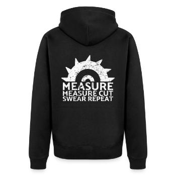 Mesure Mesure Coupe Jurer Répéter pour les charpentiers - Veste à capuche bio Premium Unisexe - noir - Dos - Nico (187cm)