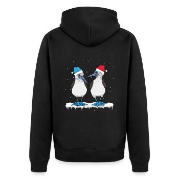 Blue-footed Christmas - Unisex Premium Organic Zip Hoodie - black - Back - Nico (187cm)
