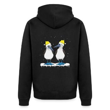 Oiseaux de mer à pieds bleus - Veste à capuche bio Premium Unisexe - noir - Dos - Nico (187cm)