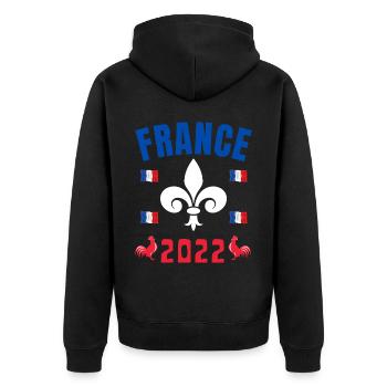 France 2022 Football Maillot Les Bleus Coq Drapeau - Veste à capuche bio Premium Unisexe - noir - Dos - Nico (187cm)