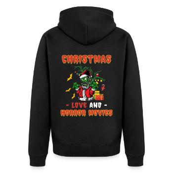Horror Movie Zombie Santa Weihanchten Liebe Horror - Unisex Premium Bio Zip Hoodie - Schwarz - Hinten - Nico (187cm)