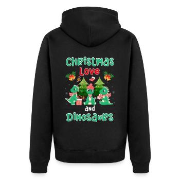 Dino Garçon Garçon Enfants Noël Amour Dinosaure - Veste à capuche bio Premium Unisexe - noir - Dos - Nico (187cm)