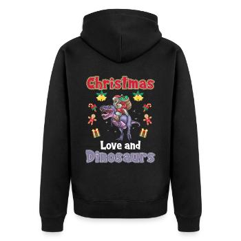 Dino Garçon Garçon Enfants Noël Amour Dinosaure - Veste à capuche bio Premium Unisexe - noir - Dos - Nico (187cm)