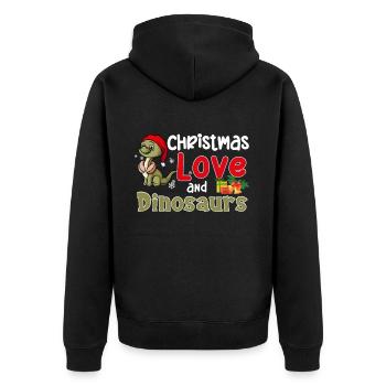 Dino Boy Boy Enfants Noël Amour Dinosaures - Veste à capuche bio Premium Unisexe - noir - Dos - Nico (187cm)