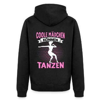 Echte Frauen Können Tanzen. Dance Tanz Sprüche - Unisex Premium Bio Zip Hoodie - Schwarz - Hinten - Nico (187cm)