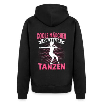 Echte Frauen Können Tanzen. Dance Tanz Sprüche - Unisex Premium Bio Zip Hoodie - Schwarz - Hinten - Nico (187cm)