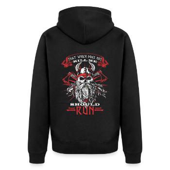 Bad bearded man! Norse mythology Vikings - Unisex Premium Organic Zip Hoodie - black - Back - Nico (187cm)