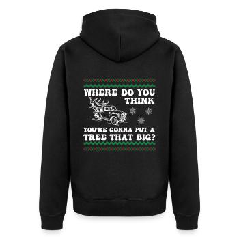 Wo glaubst du, wirst du einen Baum setzen, der - Unisex Premium Bio Zip Hoodie - Schwarz - Hinten - Nico (187cm)