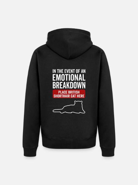 Emotional - British Shorthair Cat - Unisex Premium Organic Zip Hoodie - black