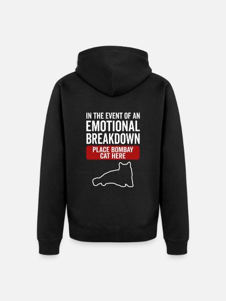 Emotional - Bombay Cat - Unisex Premium Organic Zip Hoodie - black
