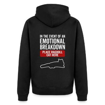 Emotional - Ragdoll Cat - Unisex Premium Organic Zip Hoodie - black - Back - Nico (187cm)