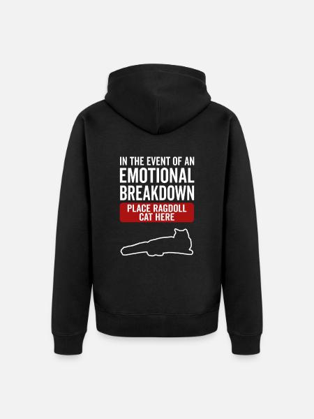 Emotional - Ragdoll Cat - Unisex Premium Organic Zip Hoodie - black