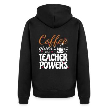 Enseignante au primaire Éducatrice de maternelle - Veste à capuche bio Premium Unisexe - noir - Dos - Nico (187cm)