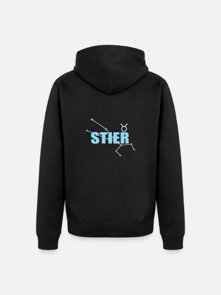 Stier Sternzeichen Taurus Sternbild - Unisex Premium Bio Zip Hoodie - Schwarz