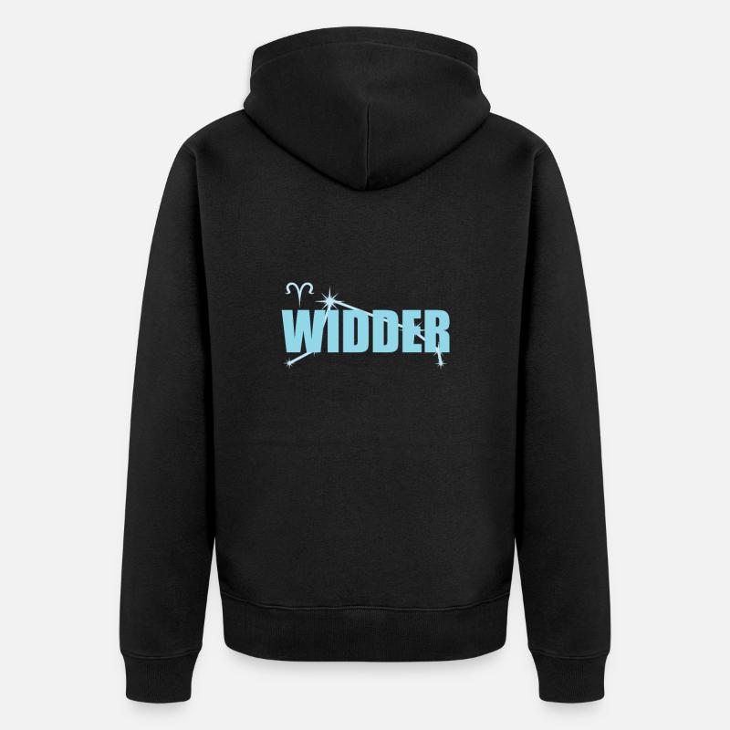 Widder Sternzeichen Aries Sternbild - Unisex Premium Bio Zip Hoodie - Schwarz