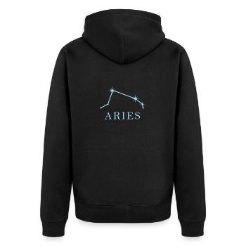 Constellation d’étoiles Signe du zodiaque Bélier - Veste à capuche bio Premium Unisexe - noir - Dos - Nico (187cm)