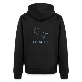 Constellation d’étoiles Signe du zodiaque Gémeaux - Veste à capuche bio Premium Unisexe - noir - Dos - Nico (187cm)
