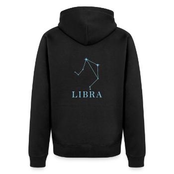 Star constellation Zodiac sign Libra - Unisex Premium Organic Zip Hoodie - black - Back - Nico (187cm)