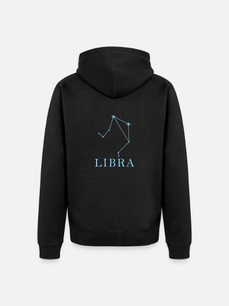 Sternkonstellation Sternzeichen Libra - Unisex Premium Bio Zip Hoodie - Schwarz