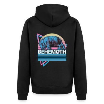 Behemoth Retro Jewish Mythology Hebrew - Unisex Premium Organic Zip Hoodie - black - Back - Nico (187cm)