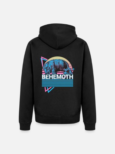 Behemoth Retro Jewish Mythology Hebrew - Unisex Premium Organic Zip Hoodie - black