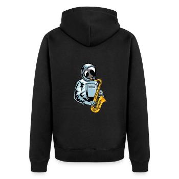 Saxophone Saxophone Astronaute - Veste à capuche bio Premium Unisexe - noir - Dos - Nico (187cm)