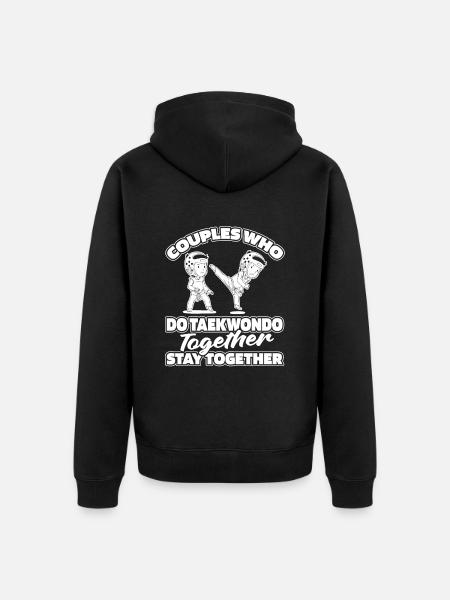 Taekwondo Pair - Unisex Premium Organic Zip Hoodie - black