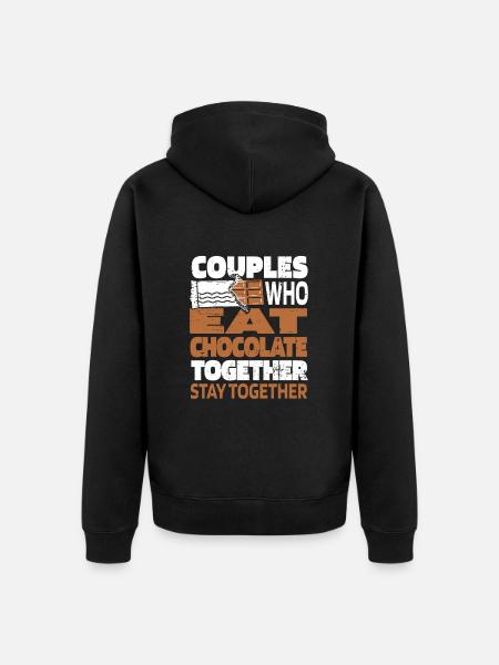 Chocolate Chocolate Pair - Unisex Premium Organic Zip Hoodie - black