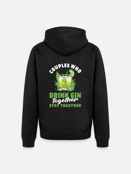 Gin Pair - Unisex Premium Organic Zip Hoodie - black
