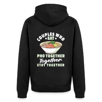 Paire de bols Pho - Veste à capuche bio Premium Unisexe - noir - Dos - Nico (187cm)