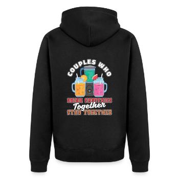 Paire de smoothies - Veste à capuche bio Premium Unisexe - noir - Dos - Nico (187cm)
