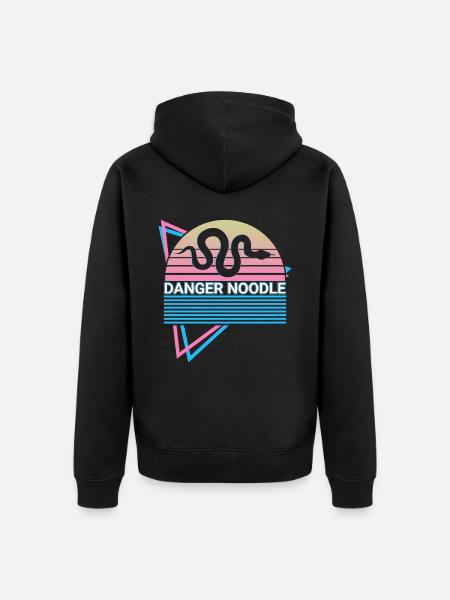 Danger Noodle Retro Snake - Unisex Premium Bio Zip Hoodie - Schwarz