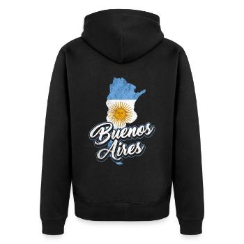 Buenos Aires Argentina - Unisex Premium Organic Zip Hoodie - black - Back - Nico (187cm)