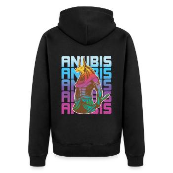 Egyptian god Anubis Egypt - Unisex Premium Organic Zip Hoodie - black - Back - Nico (187cm)