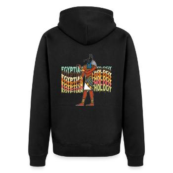 Mythologie égyptienne Egypte Bastet - Veste à capuche bio Premium Unisexe - noir - Dos - Nico (187cm)