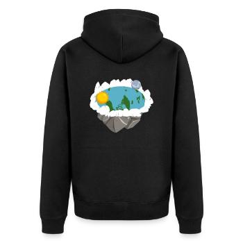 Flat Earth Society Théorie du complot Flat Earther - Veste à capuche bio Premium Unisexe - noir - Dos - Nico (187cm)